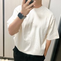 옷89 남자 두꺼운반팔티 비침없는 10수 무지티셔츠