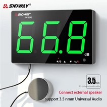 소음측정기 Sndway sw-525g 사운드 레벨 미터 30-130db 벽걸이 형 디지털 소음 측정기 usb 충전 측정 데시벨 모니터링 소음