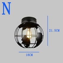 빈티지 천장 조명 현대 노르딕 레트로 철 램프 장식 거실 바 흑백 로프트 E27 홈 조명 케이지 고정 장치, white|N