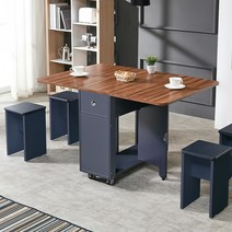 이스타일가구 LPM 올인원 헤드폴딩 접이식 식탁 이동식식탁, 월넛