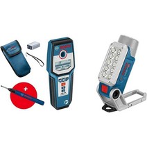 Bosch Professional 디지털 위치 측정 장치 GMS 120(드릴 홀 마커 최대 감지 깊이 목재/철 금속/비철 금속/라이브 파란색 케이블, 램프와 번들