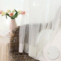 릴리 펄 진주 커튼 화이트(대형 1장/나비주름)