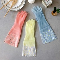 꽃패턴 고무장갑 (6type), 블루 M, 블루 M, 1개