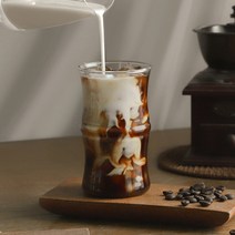 투명하고 유니크한 내열유리컵 온도차에 강한 내열강화유리재 450ml, 밤부 내열유리컵 450ml * 4p