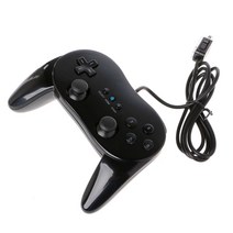 유선 프로 컨트롤러 게임 패드 조이스틱 조이파드 원격 원격 Nintendo Wii와 호환됩니다., 검은 색