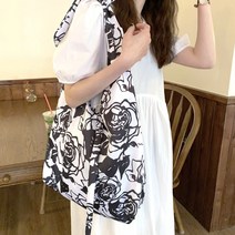 BSHAANS 드로잉 패턴 보부상 빈티지 에코백 보자기가방