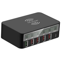 무선충전기6포트 USB 충전기 50W QI 무선 아이폰 13 프로 맥스 삼성 QC3.0 빠른 PD 샤오미 iPhone Pro Max, 01 Black_04 AU