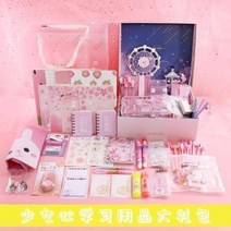 입학선물 볼펜 샤프 파카펜 문방구 인터넷 레드 세트 선물 벚꽃소녀 마음 학용품 개강 중학, 26 오일 레벨업 여성 벚꽃 선물세트 2