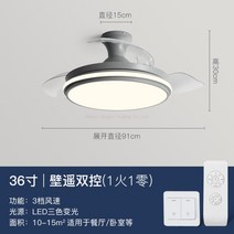 WARM샤오미 실링팬 천장형 타프팬 욕실 거실 침실 천정 환기 선풍기 에코팬 실링펜, 그레이 36인치 변광 60W+ 듀얼 컨트롤
