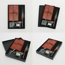 TWKL 퀼 깃털 만년필+노트 세트 그레이