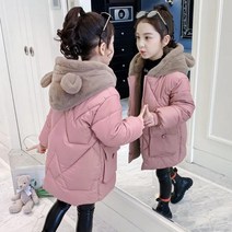 2022 가을 겨울 아동복 후드 캐릭터 패딩 중 롱 서양식 패딩