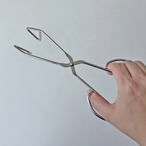 더플랏 국내산 주방용 다용도 스텐 삼각집게 튀김 캠핑 고기 스테이크 요리 가위집게