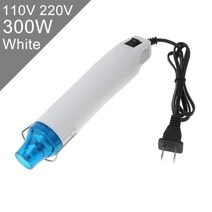에어 공구 드릴 열풍 총 110V 220V 300W 히트건 전기 수축 헤어 드라이어 플라스틱 전동 포함 DIY 액세서리, VoltagePlug-110V US+WHITE