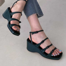 오너클랜 통굽 웨지힐 여자 샌들 하이힐 여름 데일리 직장인