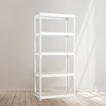 스피드랙 무볼트 조립식 앵글 철제 선반 5단 1500 x 600 x 2100, 화이트, 9mm 양면코팅 보드