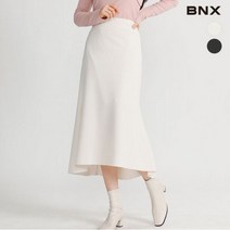 비엔엑스 BNX 여성 실크 뒷 밴딩 롱 스커트