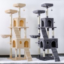 나무위의고양이 캣타워 스크레처 캣워커 선반 h176cm pet cat tree house condo toy 긁는 포스트 for 고양이 나무 등반 나무 cat tree fast, amt0109gy, 사진으로