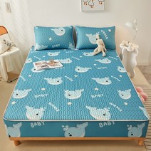 Blossom Bliss 여름 쿨매트 침구세트 킹사이즈 매트리스커버 슈퍼싱글 패드 베개 커버, 돌고래