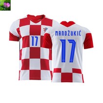 (미인전매) 크로아티아 축구복 유럽컵 유니폼 맞춤형 10호 모드리치 체크 군단 축구복, XXL, 홈 17번