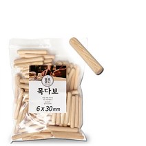 헬로요니 목다보 나무못 목봉 목심 도웰핀 목공재료, 6 x 30 mm (100개입)