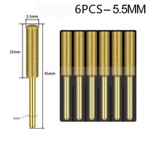야스리 날 체인 연삭기 엔진 기계 연마기 톱 6 개 4 4.8 5.5mm 에머리 전기 그라인딩 헤드 원통형 버 숫돌 조각 연삭 도구, 옵션03 6pcs 5.5mm