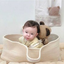 아기침대매트리스 유아 가구 요람 세트 어린이 애기 -, 오프 화이트