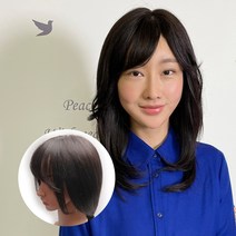 아미모 가발사이트 긴머리가발 중단발 인모통가발 항암가발 [AM-W507], 자연검정, 중