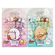 n17769/몰랑 미니 피규어 6본 연필세트 7탄/캐릭터 문구세트 필기구세트 팬시용품 마켓데이 학원행사 신학, 상세페이지 참조, 상세페이지 참조