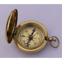 수제 황동 나침반 푸시 버튼 포켓 해상 탐색 도구 야외 캠핑 여행 및 하이킹용