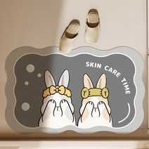 규조 진흙 흡수 매트 귀여운 캐릭터 발 매트 화장실 문 앞 미끄럼 방지 욕실 흡수 매트, 4