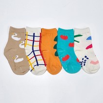 보브5세트 유아동 초등학생 미끄럼방지 키즈 4계절 봄양말 여아 남아