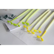 0.5mm 어린새싹젤펜 잘써지는펜 캐릭터 선물용 홍보용, 노랑_어린새싹