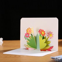 씨앤초이스 미니 팝업카드 10장 세트 3D입체 메세지 카드 생일 축하 케이크 꽃 엽서 편지봉투, 플라워x10