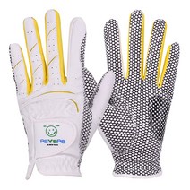 PaYaPa in New York 수출용 파야파 여성용 양손 골프장갑 (3켤레이상 구매시 볼빅T2 컬러골프공 3구 증정), 삼선 골프장갑-옐로우