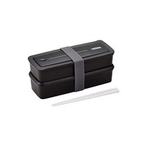 써모스 도시락 2단 프레쉬 런치 박스 980ml 블랙 DJS-980W BK