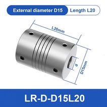 LR D D15L20 알미늄 탄성 권선 샤프트 커플러 모터 커넥터 3/4/5/6/7/8mm 골무 연한 CNC, 04 3mmX6mm