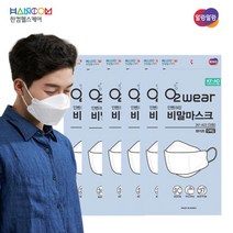 [한컴] 라이프케어 오투웨어 KF-AD 비말차단용마스크 대형 30매입 [5매입X6개], 상세 설명 참조