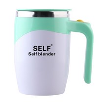 컵 머그 마그네틱 믹스커피 보온 쉐이크 자동텀블러 Newset-자동 자기 교반 머그잔 크리에이티브 스테인레, 02 green_01 400ml