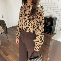 쮸샵 레오파드 블라우스