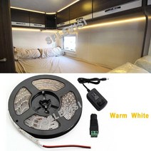 원격 제어 16FT 12V 백색 LED 천막 당 빛 캠퍼 캐러밴 RV 차고 트럭 트레일러용, [01] Warm White EU Plug