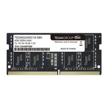 팀그룹 엘리트 DDR4 8GB 싱글 2666MHz PC4-21300 CL19 언버퍼드 비 ECC 1.2V SODIMM 260핀 노트북 PC 컴퓨터 메모리 모듈 램 업그레이드 - T, 16GB_Single Channel