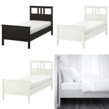 이케아 싱글/수퍼싱글+ 침대 HEMNES 헴네스 침대프레임 화이트 스테인/루뢰위 90x200 cm