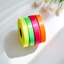 새담 공단리본 15mm 1롤 50yd 4color / 형광 네온 예쁜 귀여운 답례품포장 꽃집 포장끈, 형광핑크