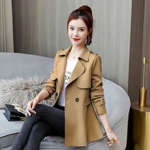 트렌치하프코트 초 유행 트렌치코트 여성 숏 가을옷 상의 작은 키 트렌드 10 스카이 안 출하함 2699578764