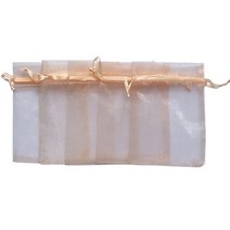 50Pcs Organza 가방 보석 포장 선물 사탕 웨딩 파티 Goodie 포장 호의 파우치 Drawable 가방 현재 과자 파우치, 02 peach, 03 10x15cm 50 pcs