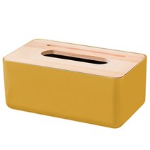 헬로요니 각티슈케이스 사각 원형 미니 티슈커버 휴지곽 두루마리 휴지, 1개, 원목 노랑