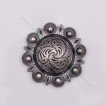 말굴레 말굴레고삐 굴레고삐 승마굴레 마방굴레43MM 헤비 듀티 플라워 베리 6 개 웨스턴 호스 안장 압정, 04 Antique SIlver