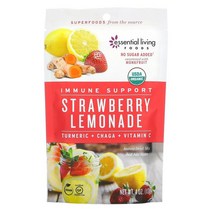 Essential Living Foods 이뮨 서포트 인스턴트 드링크 믹스 스트로베리 레모네이드 터메릭 차가 V, One Color, One Size