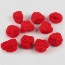DIY 10 개/몫 3x3.5cm 양모 모자 크리스마스 트리 장식 의류 머리 로프 재료 응원 장난감 액세서리, [05] Red