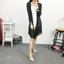 쿨소재 여름 쉬폰 블라우스 핑크 카디건 태양 보호 의류 긴 블라우스 비치 화이트 267